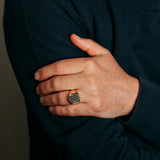 Signet Gents Ring in 9ct Yellow and White Gold