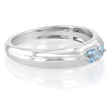 Natural Blue Topaz Ring in 9ct White Gold