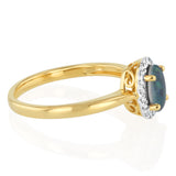 Triplet Opal Diamond Ring in 9ct Yellow Gold