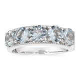 Natural Aquamarine Ring in Sterling Silver