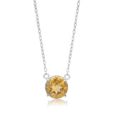 Natural Citrine Pendant with 45cm Chain in Sterling Silver