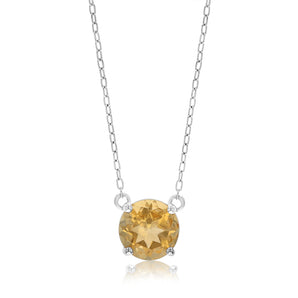 Natural Citrine Pendant with 45cm Chain in Sterling Silver