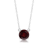Natural Garnet Pendant with 45cm Chain in Sterling SIlver
