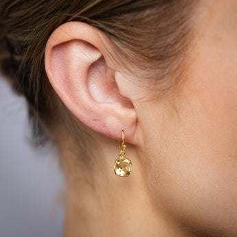 2.25 Carats Natural Citrine Drop Earrings in Gold Plated Sterling Silver