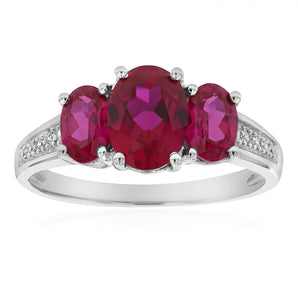 Created Ruby & Diamond Ring in Sterling Silver