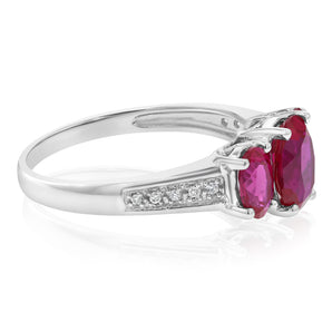 Created Ruby & Diamond Ring in Sterling Silver