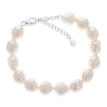 Freshwater Baroque White Pearl in Sterling Silver