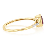 Created Ruby and Diamond Ring in 9ct Yellow Gold