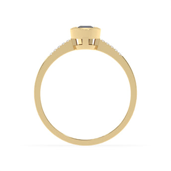 Created Sapphire and Diamond Ring in 9ct Yellow Gold