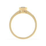 Created Red Garnet and Diamond Ring in 9ct Yellow Gold