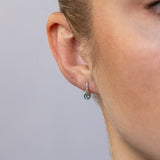 Created Blue Topaz and Diamond Drop Earrings in 9ct Yellow Gold