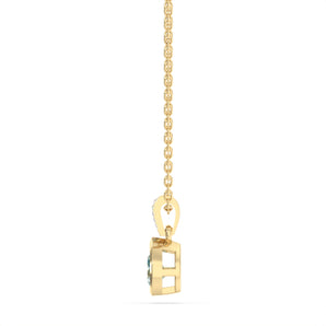 Created Blue Topaz and Diamond Pendant in 9ct Yellow Gold