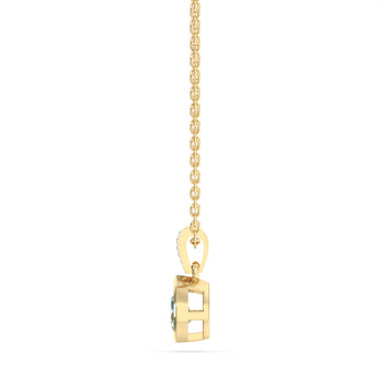 Created Blue Topaz and Diamond Pendant in 9ct Yellow Gold