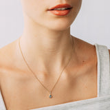 Created Blue Topaz and Diamond Pendant in 9ct Yellow Gold