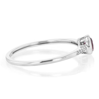 Created Ruby and Diamond Ring in Silver