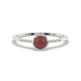 Created Ruby and Diamond Ring in Silver