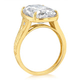Cubic Zirconia Elongated Cushion Cut Ring in 9ct Yellow Gold