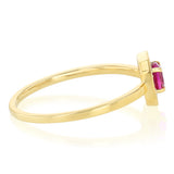 Created Ruby and Diamond Ring in 9ct Yellow Gold