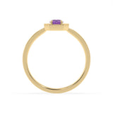 Created Amethyst and Diamond Ring in 9ct Yellow Gold