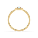 Created Blue Topaz and Diamond Ring in 9ct Yellow Gold