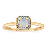 Created Opal and Diamond Ring in 9ct Yellow Gold