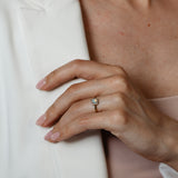 Created Opal and Diamond Ring in 9ct Yellow Gold