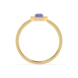 Created Tanzanite and Diamond Ring in 9ct Yellow Gold