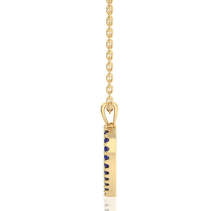 Created Sapphire Open Heart Pendant in 9ct White Gold