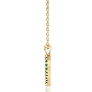 Created Emerald Open Heart Pendant in 9ct White Gold