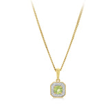 Created Peridot and Diamond Pendant in 9ct Yellow Gold