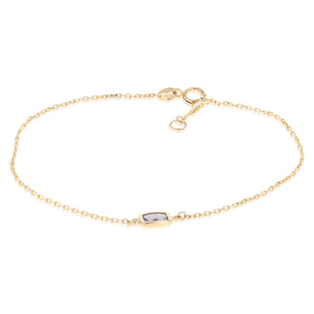 Amethyst 19cm Adjustable Bracelet in 9ct Yellow Gold
