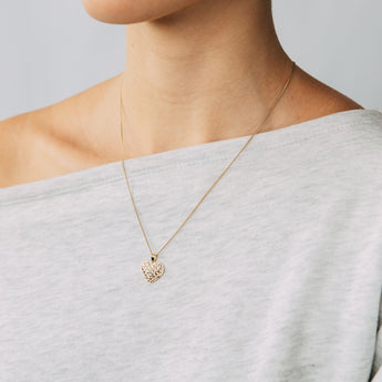 Cubic Zirconia Heart Pendant in 9ct Yellow Gold