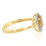 Natural Quartz and Cubic Zirconia Ring in 9ct Yellow Gold