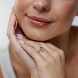 Natural Quartz and Cubic Zirconia Ring in 9ct Yellow Gold