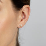 Cubic Zirconia 4mm Heart Shaped Stud Earrings in 9ct Yellow Gold