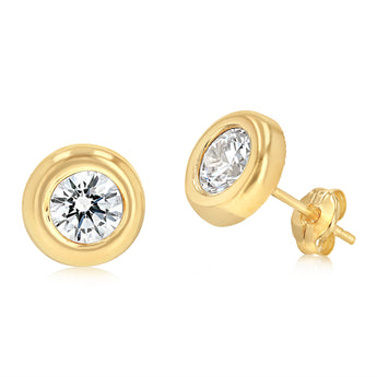 Cubic Zirconia 5mm Stud Earrings in 9ct Yellow Gold