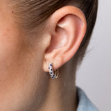 Natural Blue Sapphire and 1/4 Carat Diamond Hoop Earring in 9ct Yellow Gold