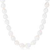 White Baroque Freshwater Pearl 45cm Necklace in Sterling Silver