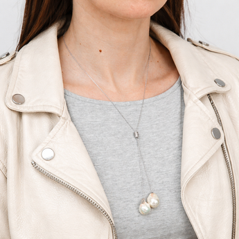 Freshwater Baroque Pearl Drop Chain in Sterling Silver