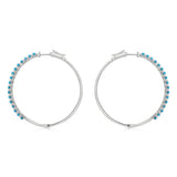 2.40 Carat Turquoise Hoop Earring in Sterling Silver