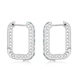 1.70 Carat Sky Blue Topaz Hoop Earring in Sterling Silver