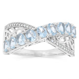 1.70 Carat Aquamarine and Diamond Ring in Sterling Silver