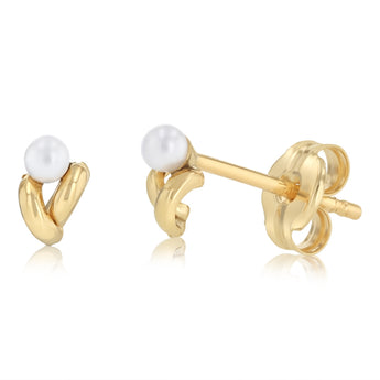 Pearl Stud Earrings in 9ct Yellow Gold