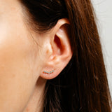 Cubic Zirconia Climber Earrings in 9ct Yellow Gold