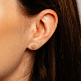 Cubic Zirconia Heart Stud Earrings in 9ct Yellow Gold