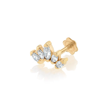 Cubic Zirconia Nose Piercing in 9ct Yellow Gold