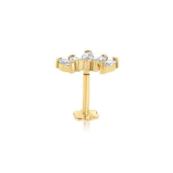 Cubic Zirconia Nose Piercing in 9ct Yellow Gold