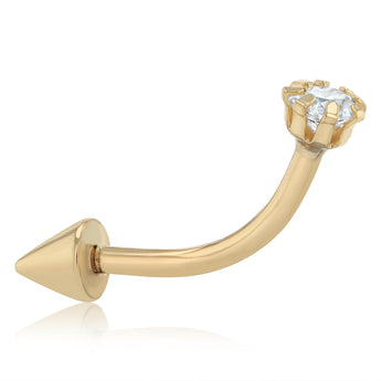 Cubic Zirconia Nose Piercing in 9ct Yellow Gold