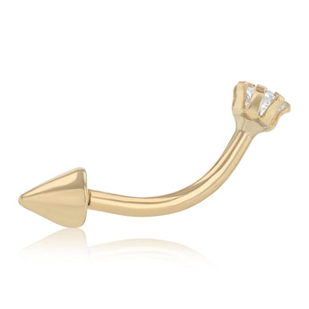 Cubic Zirconia Nose Piercing in 9ct Yellow Gold