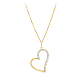Cubic Zirconia Heart Pendant in 9ct Yellow Gold